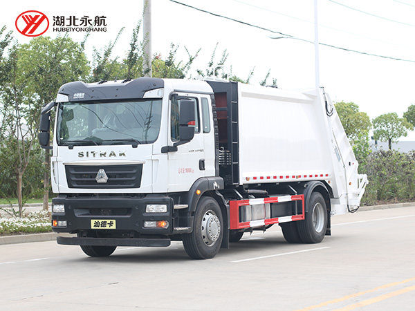 重汽汕德卡单桥14方压缩式垃圾车
