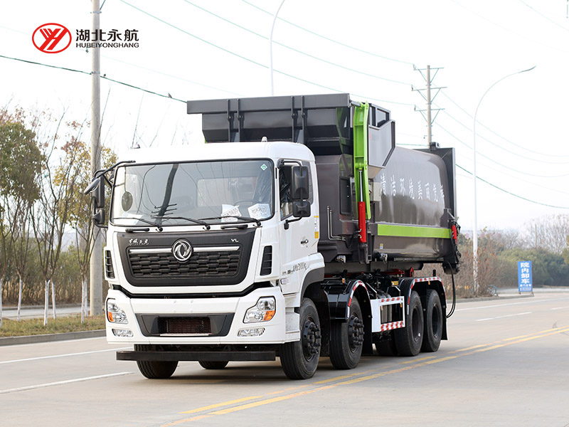 东风天龙前四后八钩臂垃圾车
